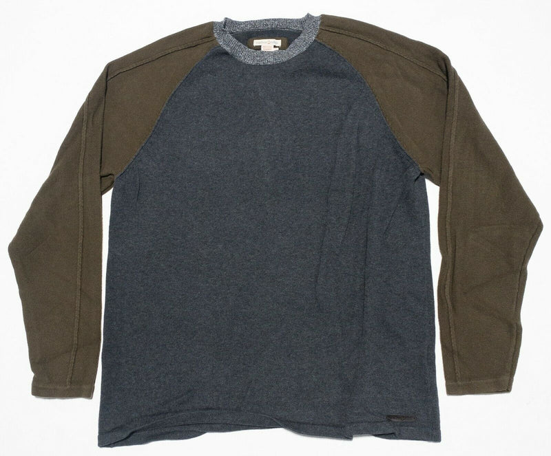 Carbon 2 Cobalt Men's Large Gray Olive Green Knit Crewneck Pullover Sweater