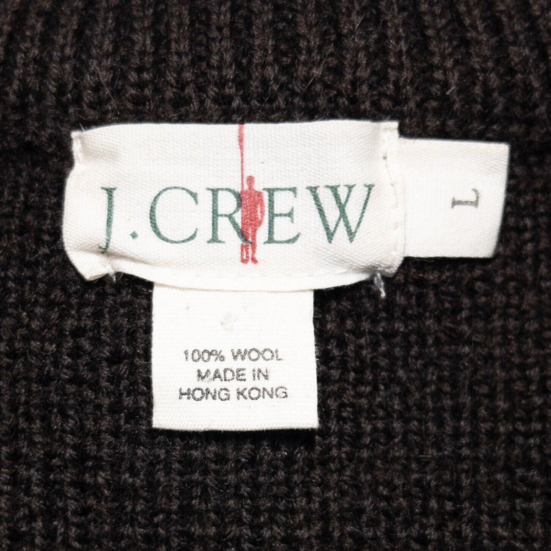 J. Crew Wool Striped Sweater Brown Heavyweight Vintage 90s Rowing Man Men Large