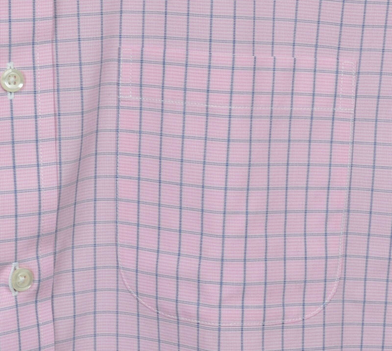 Brooks Brothers Men's 17.5-35 Pink Check Cotton Spandex Blend Regent Dress Shirt