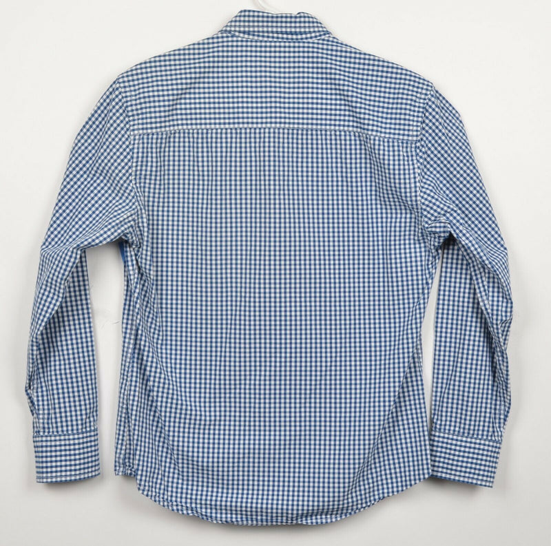 Ash & Erie Men's XS Navy Blue Gingham Check Long Sleeve Button-Down Shirt