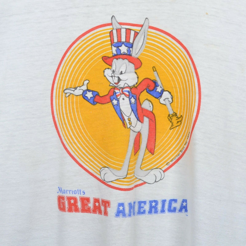 Vintage 1975 Great America Men's Large Tropix Togs Ringer Bugs Bunny T-Shirt