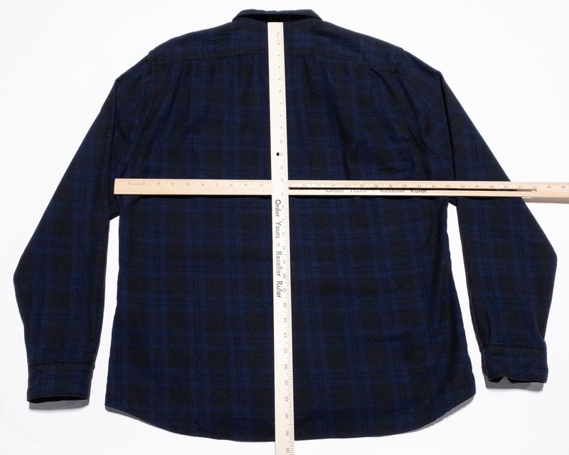 Shipley & Halmos Shirt Men's XL Button-Up Blue Black Plaid Long Sleeve Portugal