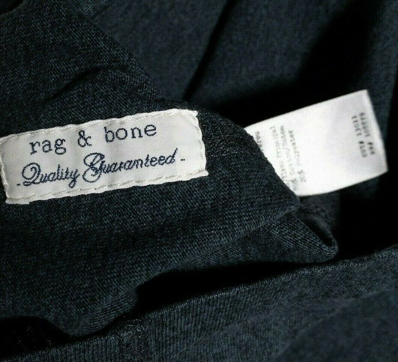 rag & bone Standard Issue Henley Shirt Teal Blue/Green Long Sleeve Men's Large