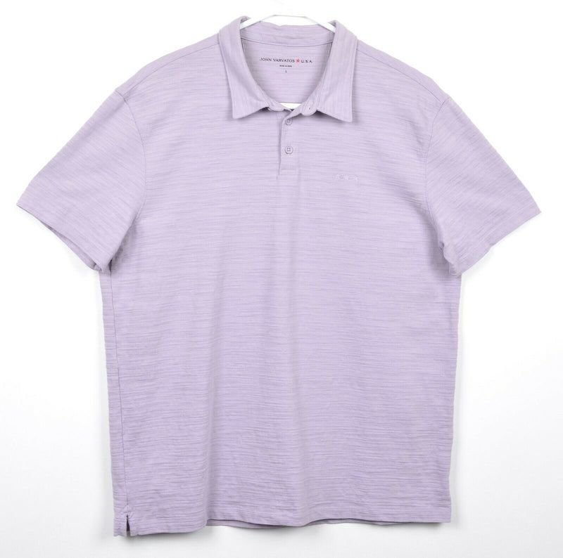 John Varvatos USA Men's Large Lavender Purple Three Stars Embroidered Polo Shirt
