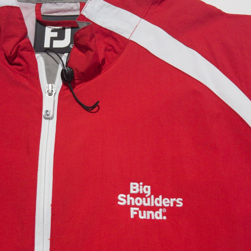 FootJoy Men's Size Large Red Golf Wind Rain Half-Zip Pullover Windshirt Jacket