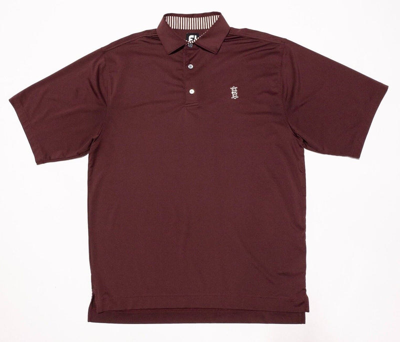FootJoy Golf Polo Large Men's Burgundy Red Wicking Performance Stretch
