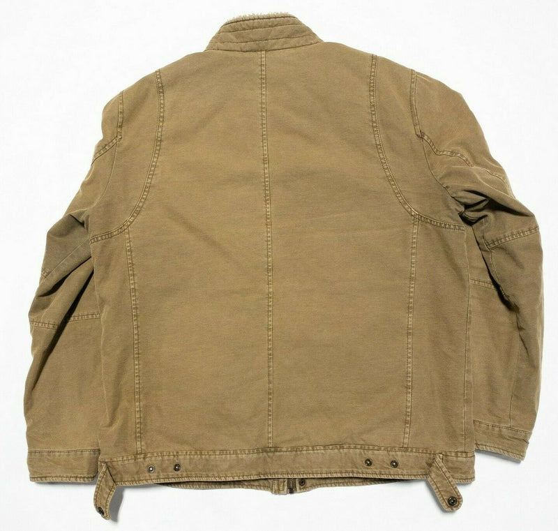 Levi's Field Jacket Military Utility Canvas Quilt Lined Brown Zip Snap Men's XL