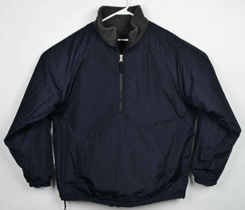 Vintage 90s Abercrombie Men's Large Reversible Half-Zip Mountain Fleece Jacket