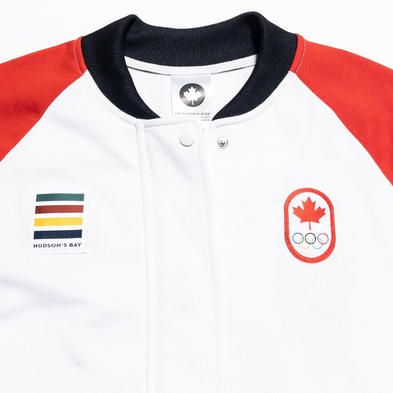 Canada Olympic Jacket Men's Large Hudson's Bay Tokyo 2020 Bomber White Red Team