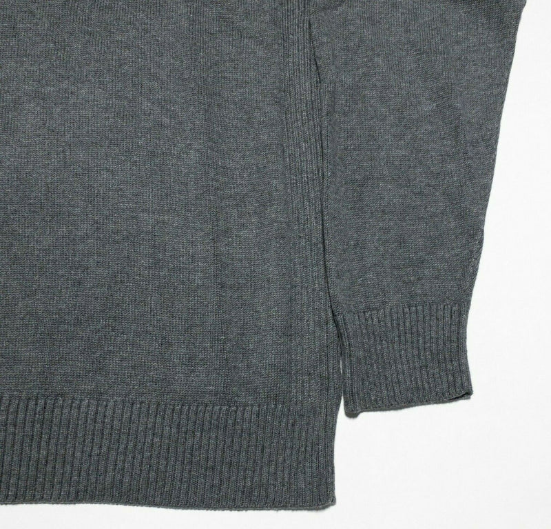 Criquet Men's Large Cotton Cashmere Blend Gray Knit Pullover Crew Golf Sweater