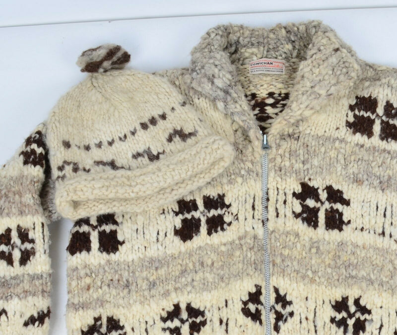 Vintage 60s Cowichan Men's Medium? Handmade Cowichan Indians Canada Hat Sweater