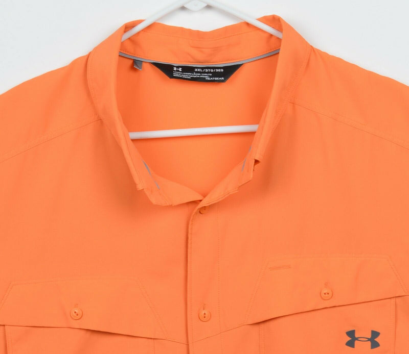 Under Armour Men's 3XL Loose HeatGear Vented Solid Orange Outdoor Fishing Shirt