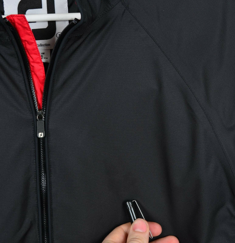 FootJoy Men's Large DryJoys Tour Collection Black Red Half Zip Windshirt Jacket