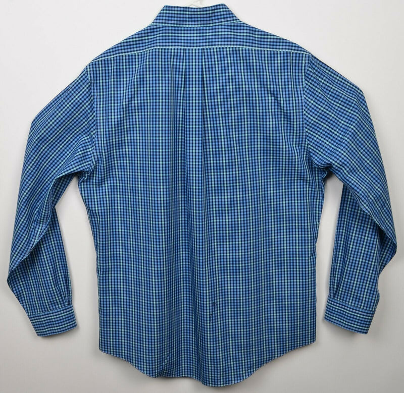 Brooks Brothers Men's Large Blue Check Non-Iron Button-Down Regent Shirt