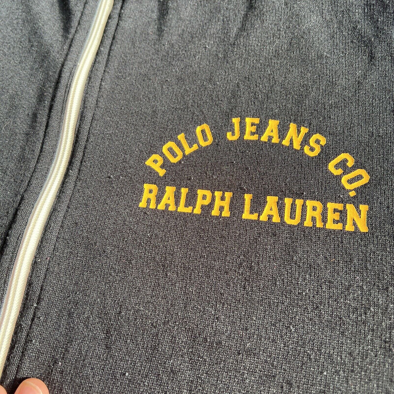 Polo Jeans Ralph Lauren Men's Large Solid Black Full Zip Track Jacket