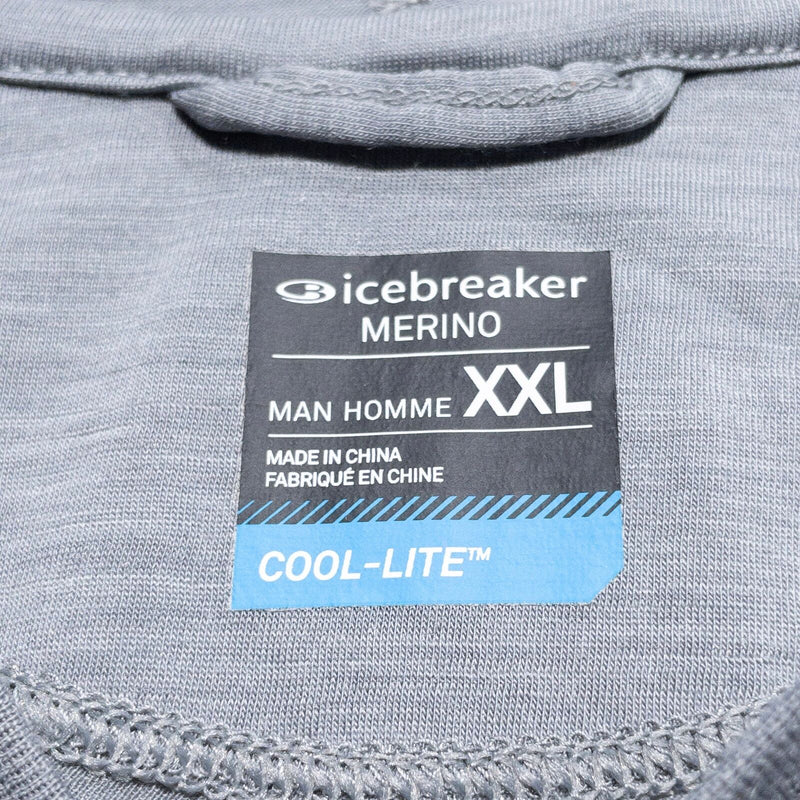 Icebreaker Merino Hoodie Men's 2XL Wool Cool-Lite Pullover Lightweight Gray