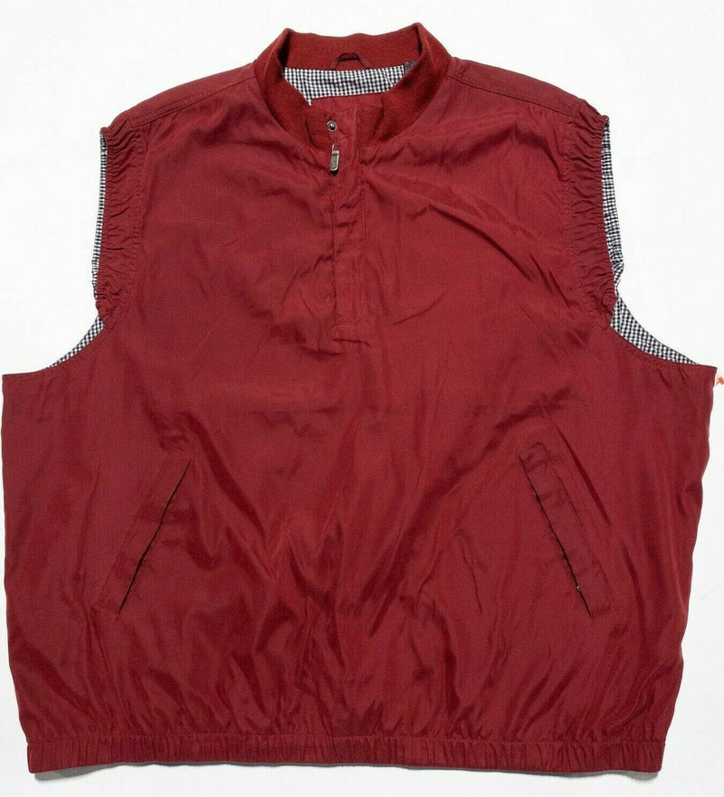 Bobby Jones Men's 2XL Lined Solid Red 1/4 Zip Wind Rain Resistant Golf Vest