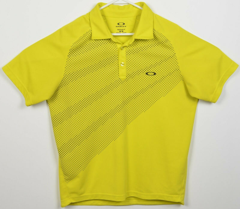 Oakley Hydrolix Men's Medium Regular Fit Yellow Dot Wicking Golf Polo Shirt