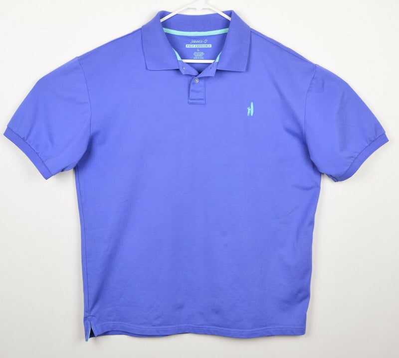 Johnnie-O Men's Large Prep-Formance Blue Teal Cotton Polyester Blend Polo Shirt