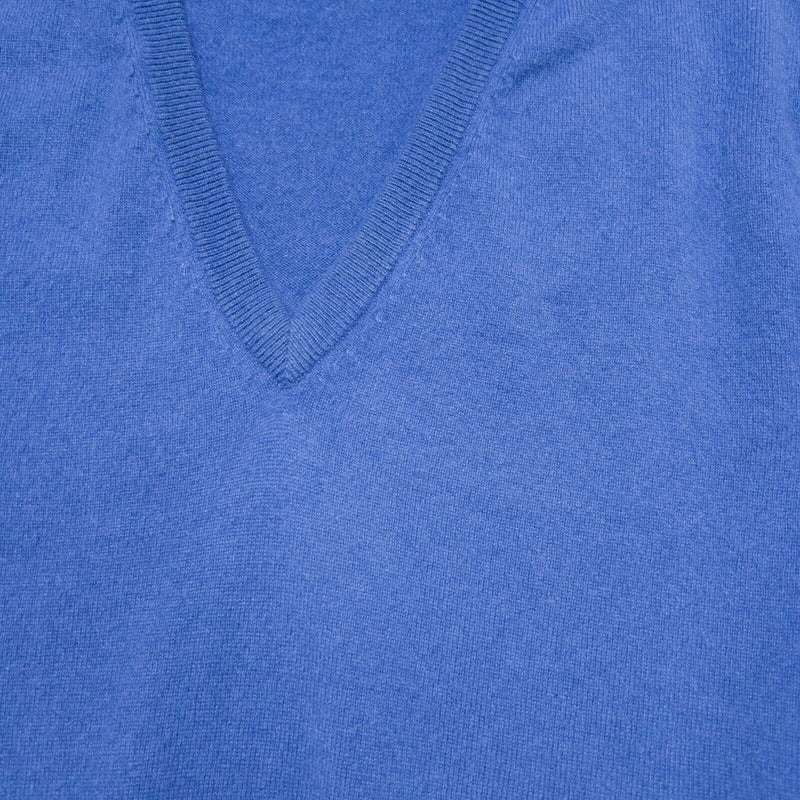 Peter Millar Men's XL 100% Cashmere Solid Blue Pullover Golf V-Neck Sweater Vest