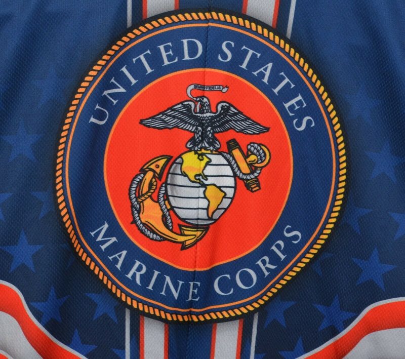 United States Marine Corps Men's XL Primal USMC Blue Red Cycling Jersey