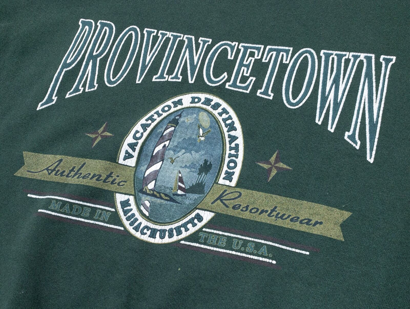 Provincetown Vintage Sweatshirt Men's Large Green Resortwear Jerzees Preppy MA