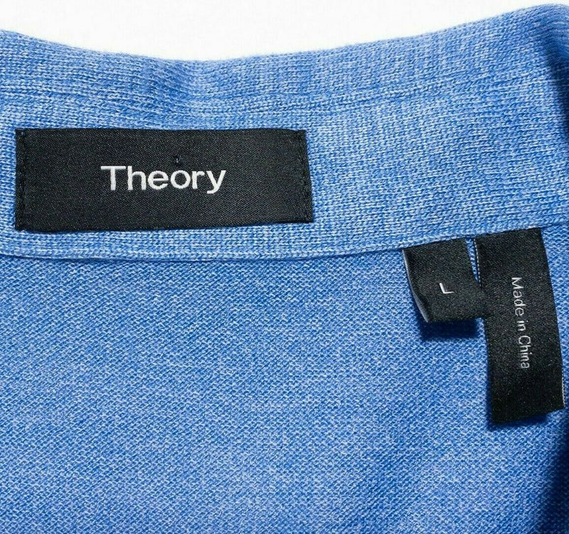Theory Polo Shirt Men's Large Modal Blend Soft Blue Bron C Short Sleeve Polo