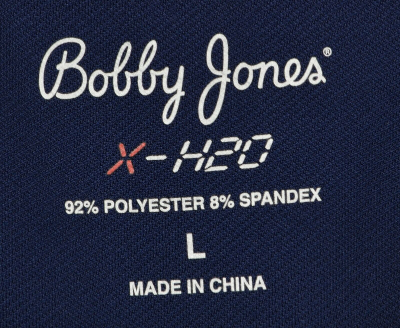 Bobby Jones Men's Sz Large X-H20 Navy Blue Orange Plaid 1/4 Zip Golf Vest