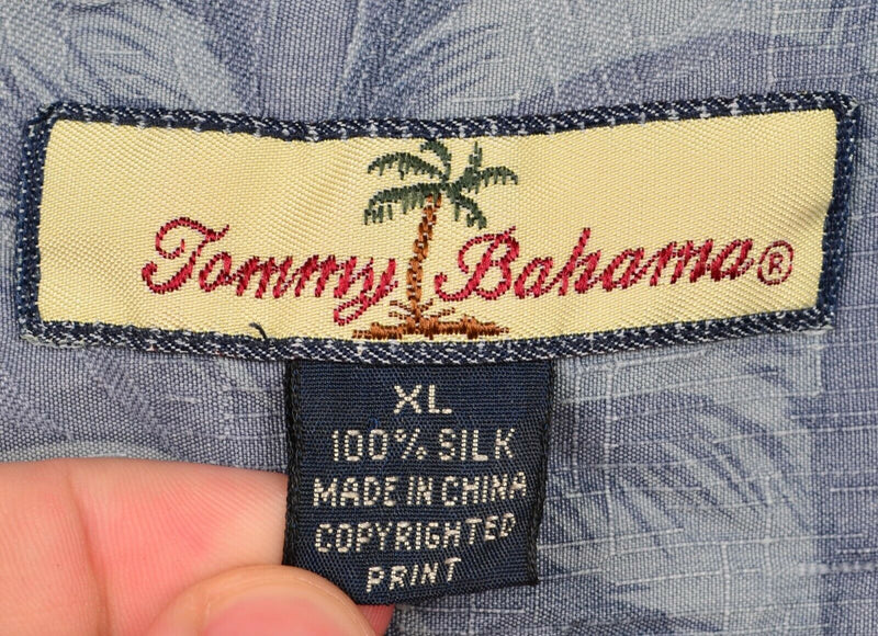 Tommy Bahama Men's XL 100% Silk Tokyo to Bali Travel Floral Hawaiian Aloha Shirt