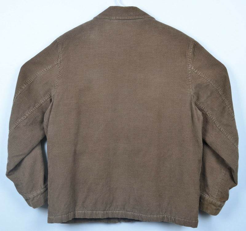 GAP Men's Medium Brown Corduroy Sherpa Lined Full Zip Collared Jacket