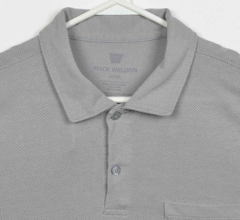 Mack Weldon Men's Large Gray Combed Cotton Modal Blend Pocket Polo Shirt