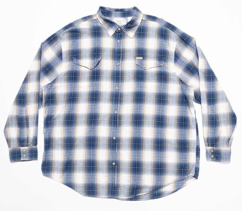 Levi's Pearl Snap Shirt 2XL Vintage Fit Men's Western Rockabilly Blue Signatures
