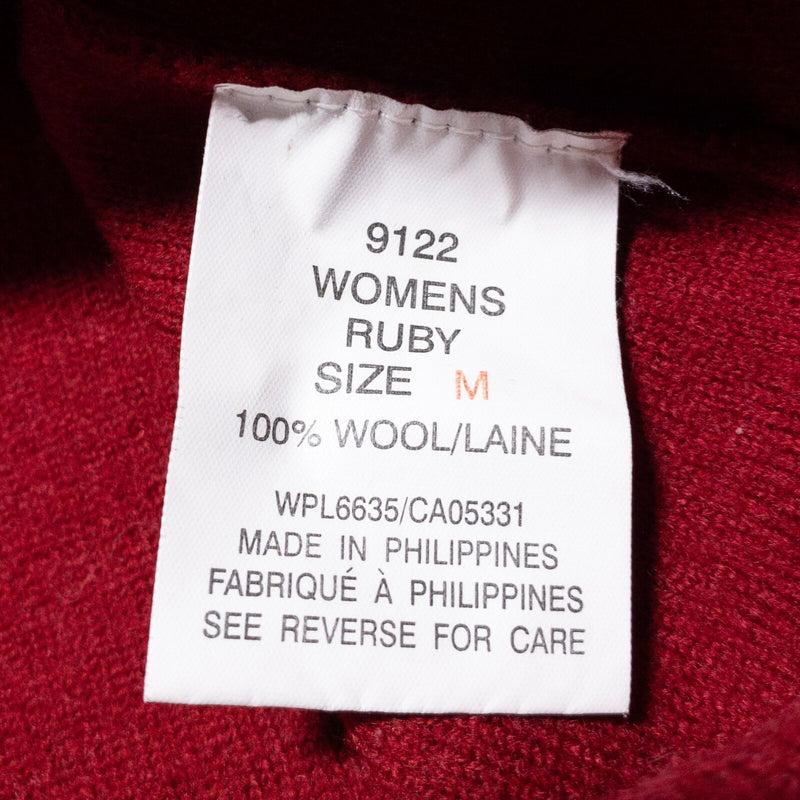 Vintage Woolrich Jacket Women's Medium Wool Full Zip Cardigan Ruby Red 90s