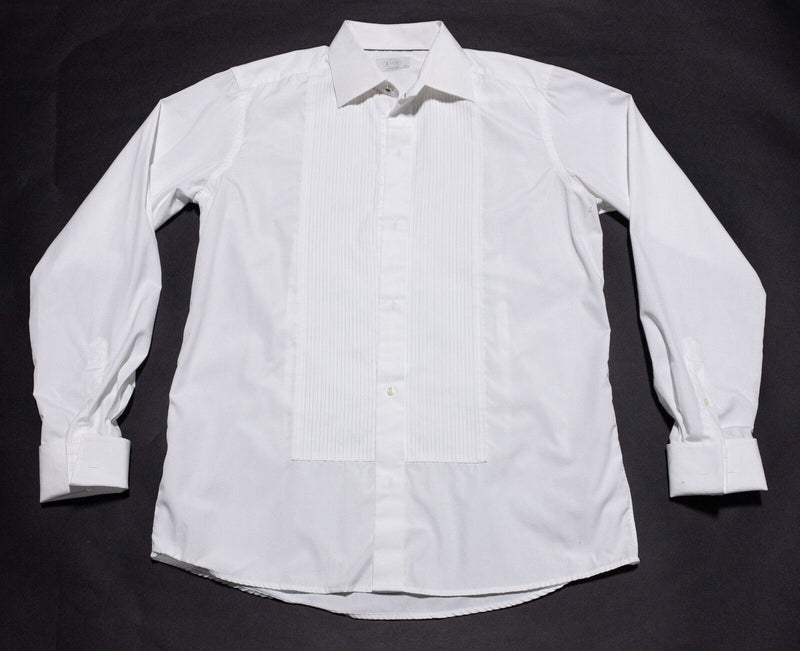 Eton Tuxedo Shirt Men's 16.5/42 Contemporary Ruffle French Cuff White Formal