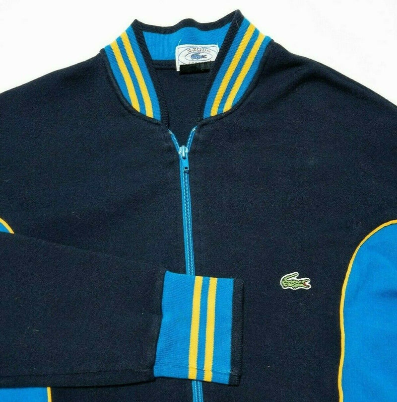 Izod Lacoste Track Jacket Vintage 70s Blue Colorblock Alligator Men's Large