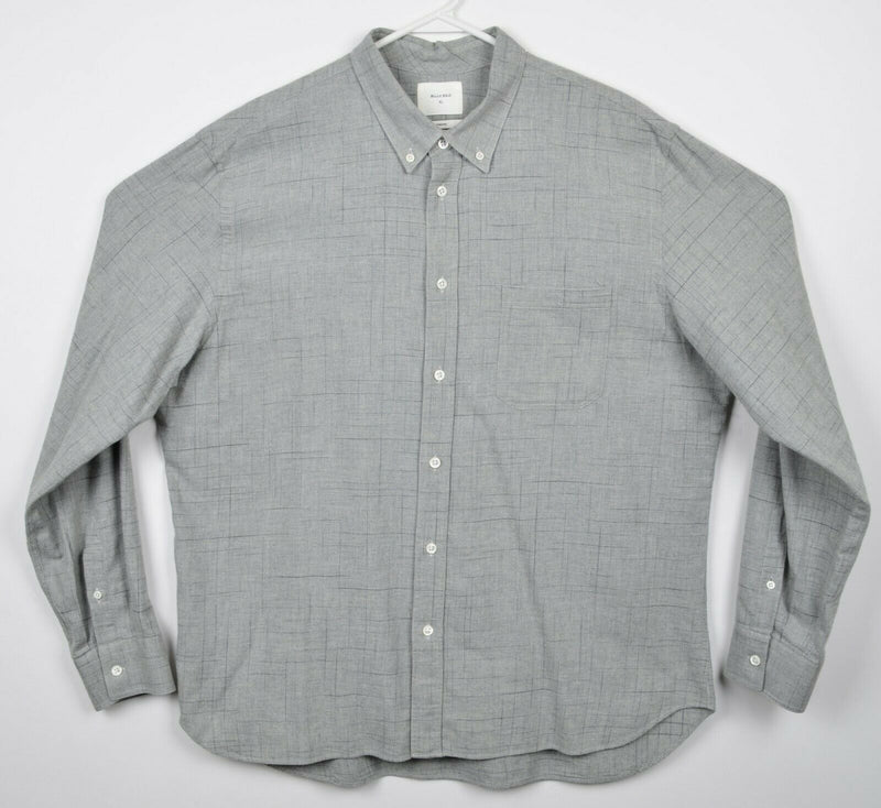 Billy Reid Men's XL Standard Fit Gray Plaid Made in Italy Button-Down Shirt