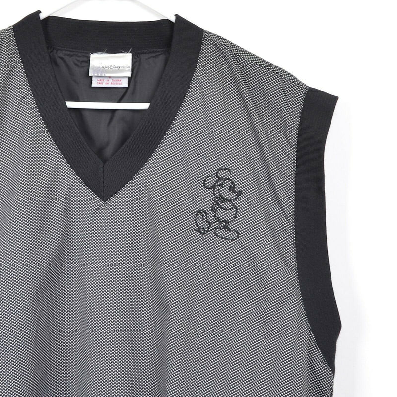 Walt Disney World Men's Sz Medium Mickey Mouse Gray Pullover Golf Vest