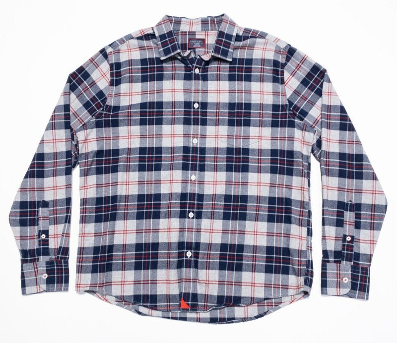 UNTUCKit Flannel Shirt XL Slim Fit Men's Long Sleeve Navy Blue Red Plaid Button