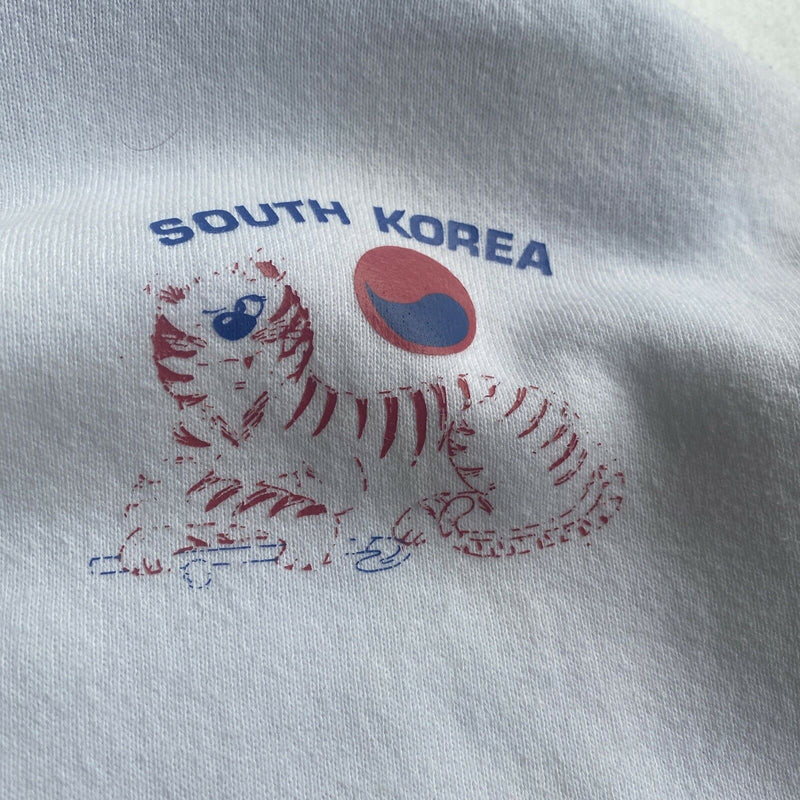 Vintage 80s Olympics Men's Large 1988 Seoul Korea White Russell Athletic Hoodie