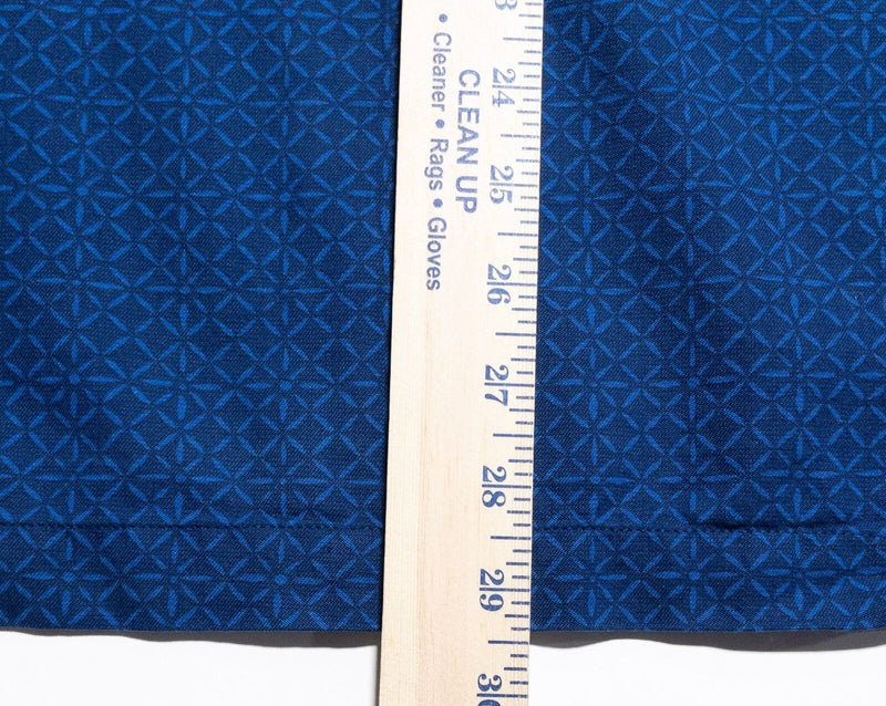 Nat Nast Silk Shirt Men's 2XL Button-Up Blue Geometric Short Sleeve Luxury