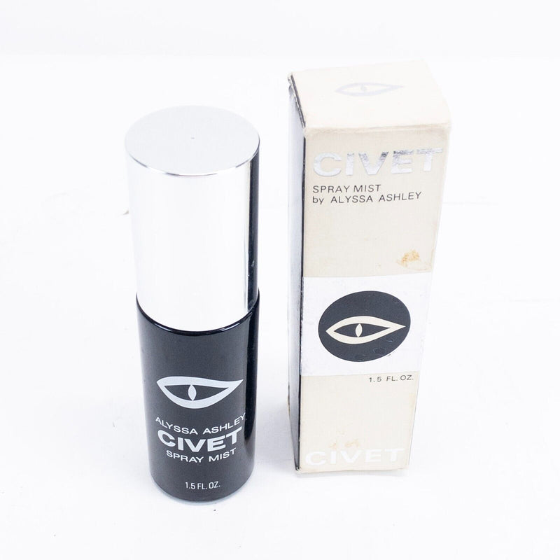 Civet Spray Mist by Alyssa Ashley 1.5 Oz Box 75% Fragrance Vintage Eye Black