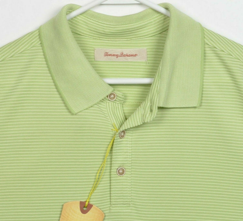 Tommy Bahama Men's XL Superfecta Stripe Pale Green Tea Modal Poly Polo Shirt