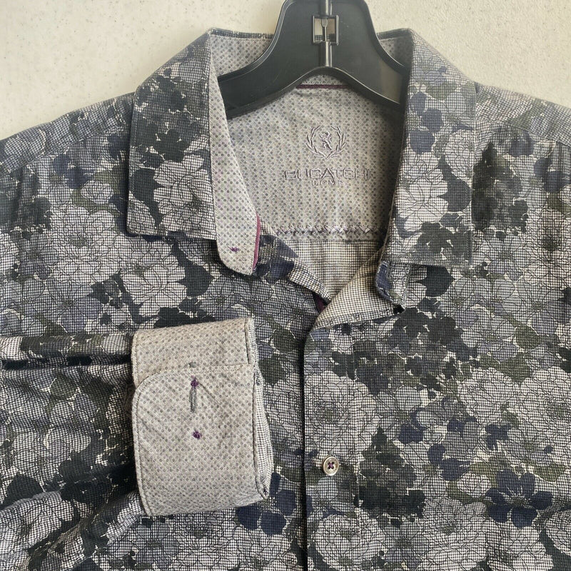 Bugatchi Uomo Men's Large Shaped Fit Floral Flip Cuff Button-Front Shirt