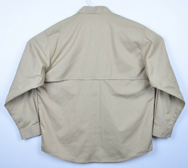 5.11 Tactical Men's Large QuickDraw Conceal Carry Vented Solid Khaki Tan Shirt