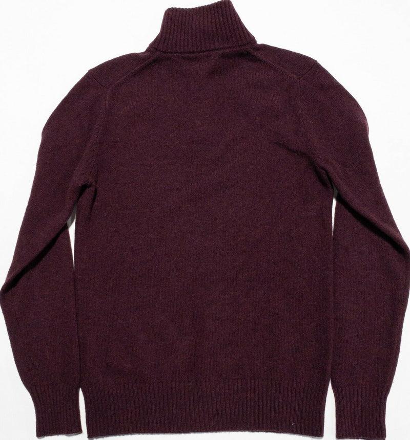 Bonobos Men's Small Slim Fit 100% Lamsbwool Maroon Red/Purple 1/4 Zip Sweater