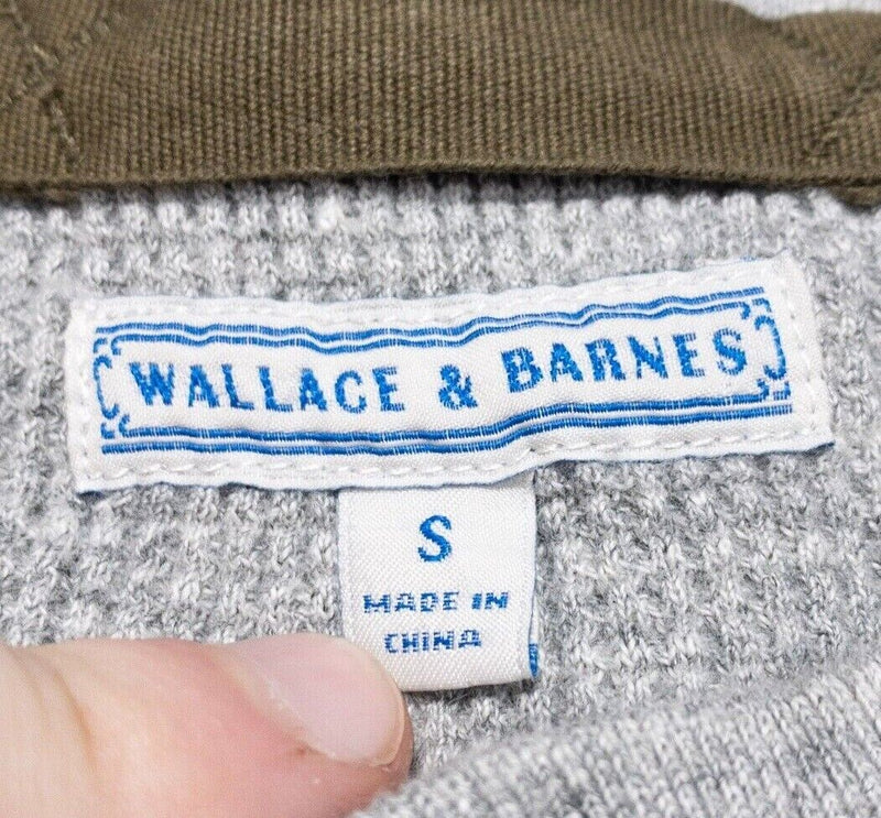 Wallace & Barnes Thermal Waffle Henley Men's Small Long Sleeve Gray Knit