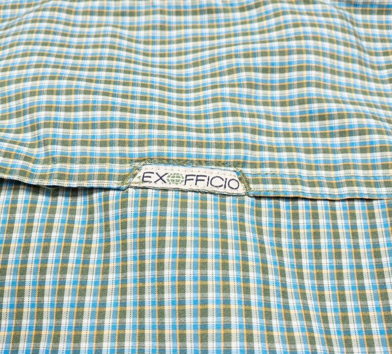 ExOfficio Men's Shirt Medium Vented Snap Trip'r Check LS Green Check Travel