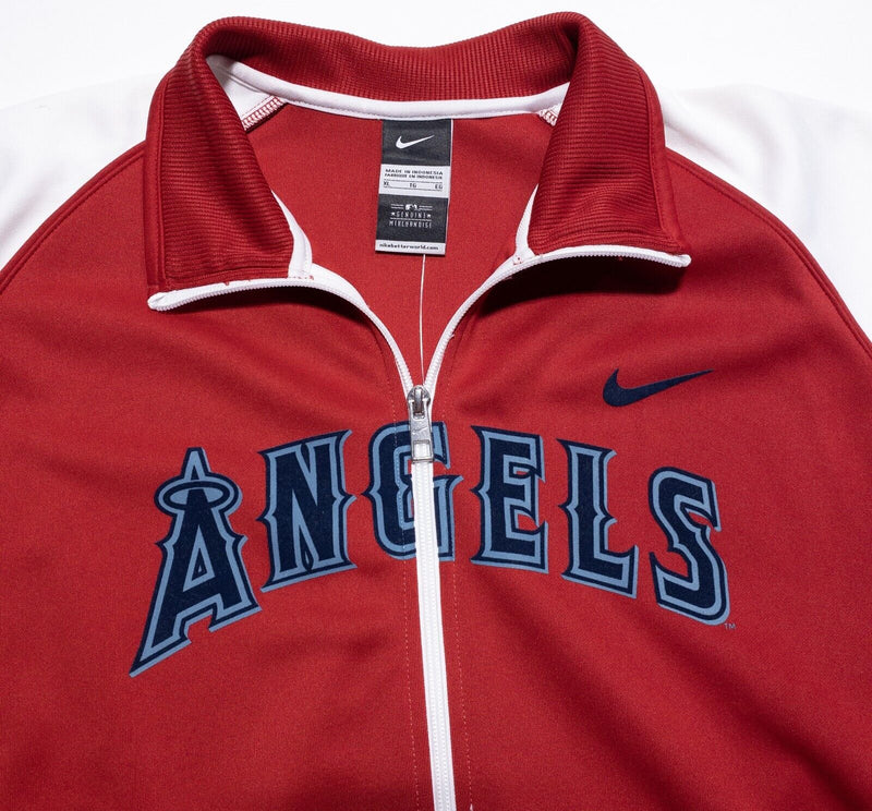 LA Angels Nike Jacket Women's XL Full Zip Track Los Angeles MLB Baseball Red