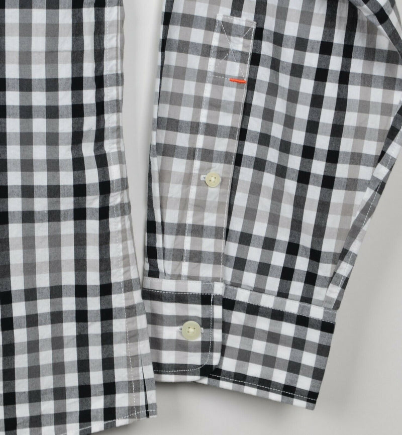 Jack Spade Men's Sz XL Black Gray Plaid Check Long Sleeve Shirt