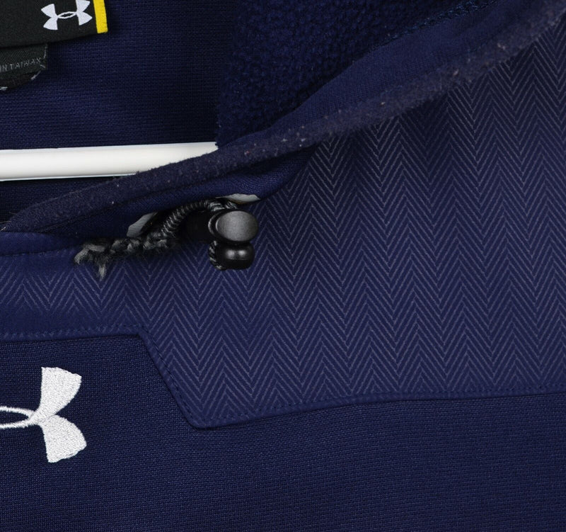 Notre Dame Under Armour Hoodie Men's Small Loose Navy Blue Pullover Sweatshirt